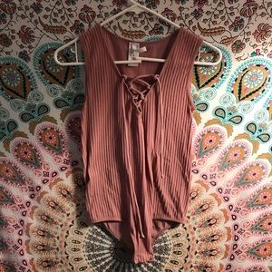 Lace up body suit